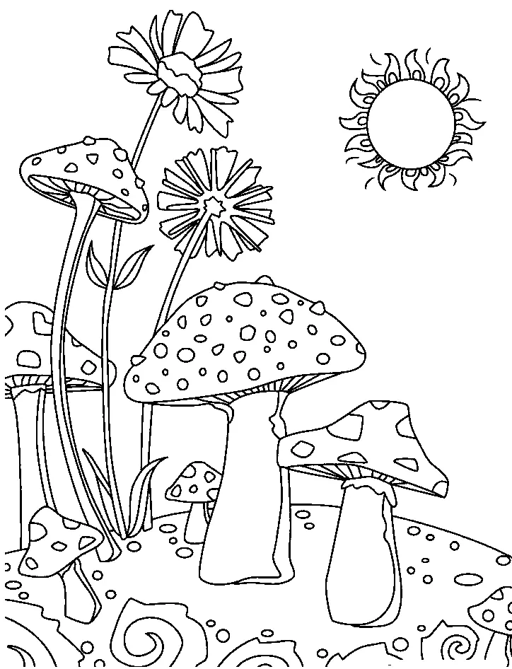 Desenhos de Cogumelos Para Colorir 131