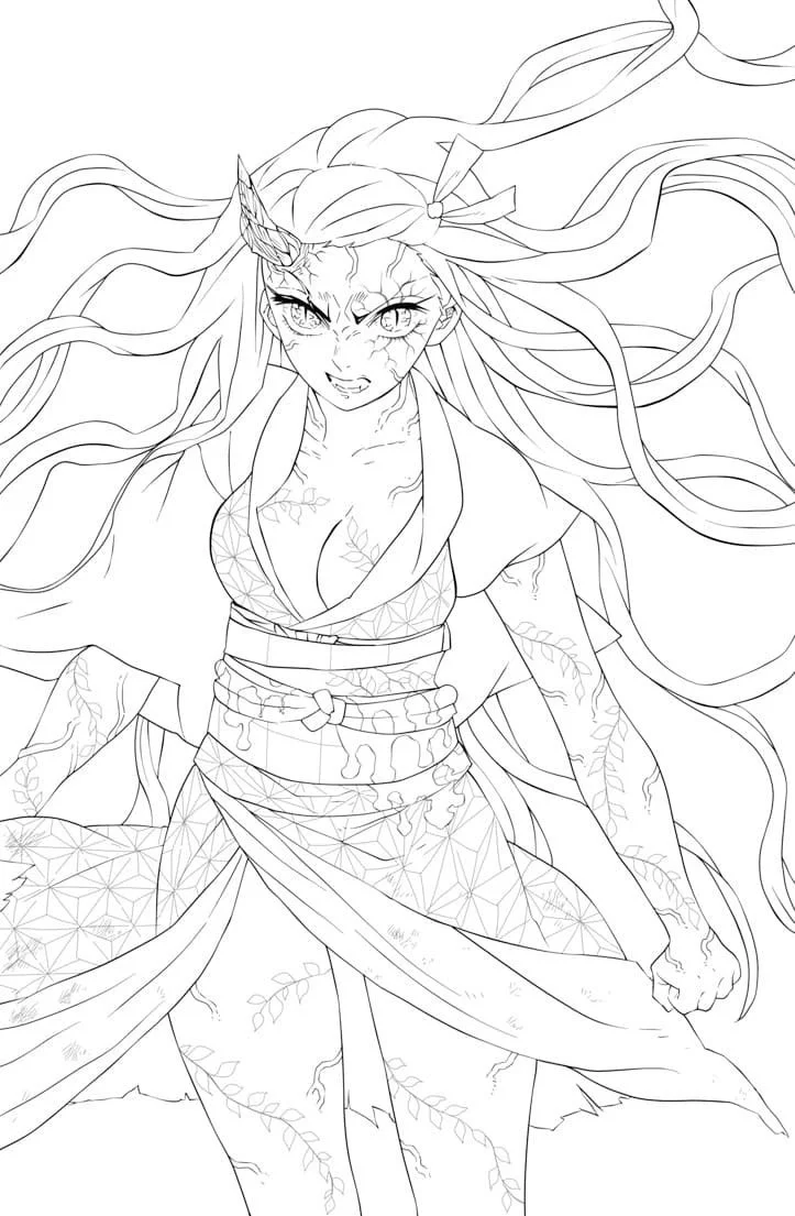 Nezuko Coloring Pages 10