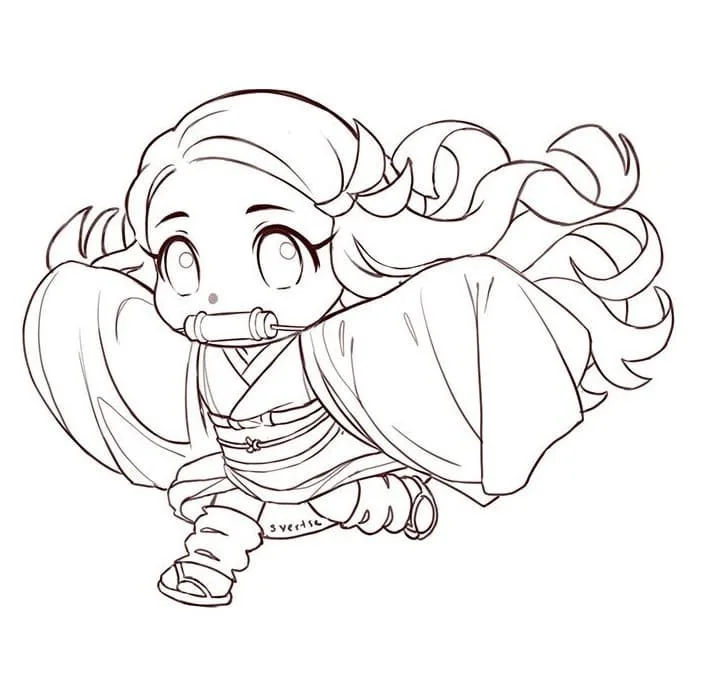 Nezuko Coloring Pages 12