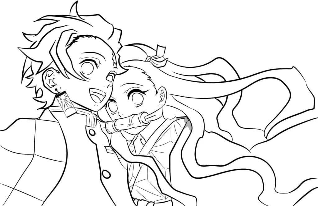 Nezuko Coloring Pages 17