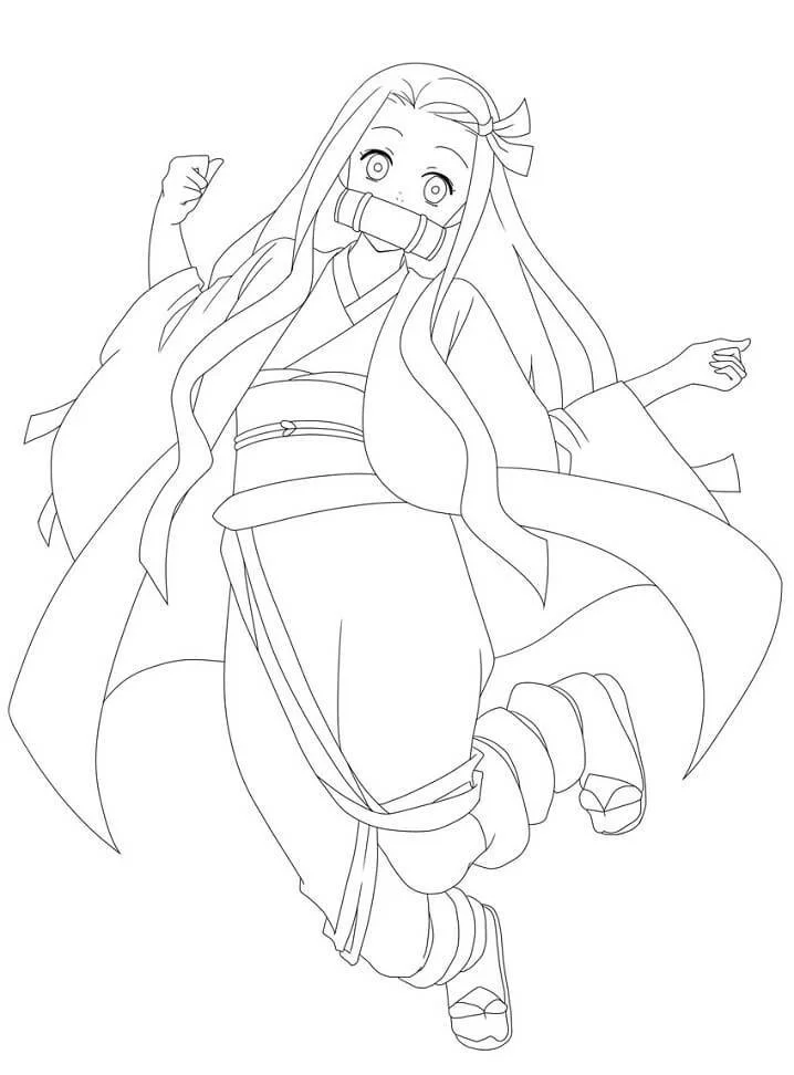 Nezuko Coloring Pages 24
