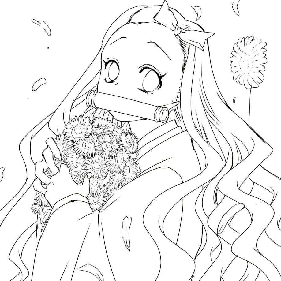 Nezuko Coloring Pages 31