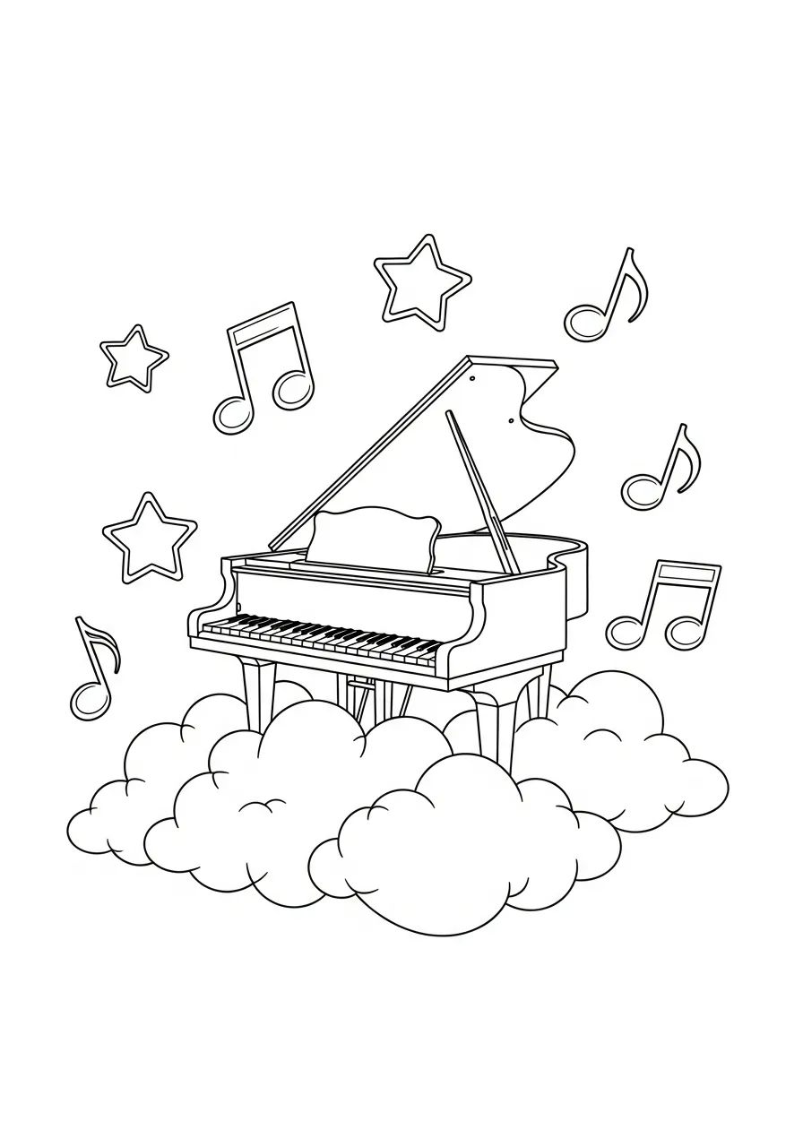Piano Paginas para Colorir 20