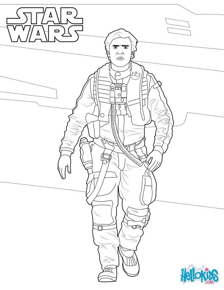 Poe Dameron Para Colorear 4