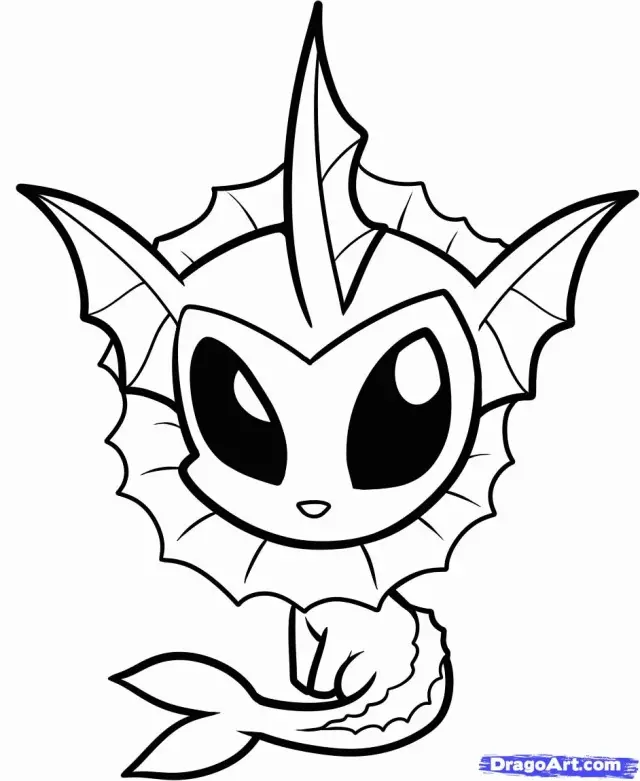 Pokemon Vaporeon Coloring Pages 11