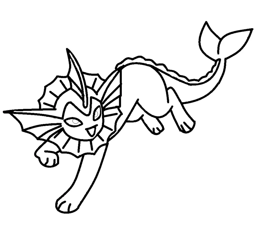 Pokemon Vaporeon Coloring Pages 12