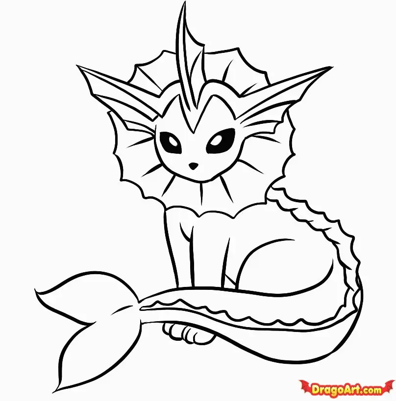 Pokemon Vaporeon Coloring Pages 20