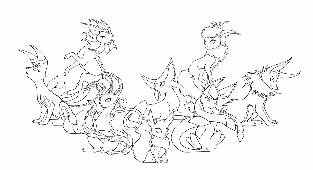 Pokemon Vaporeon Coloring Pages 21