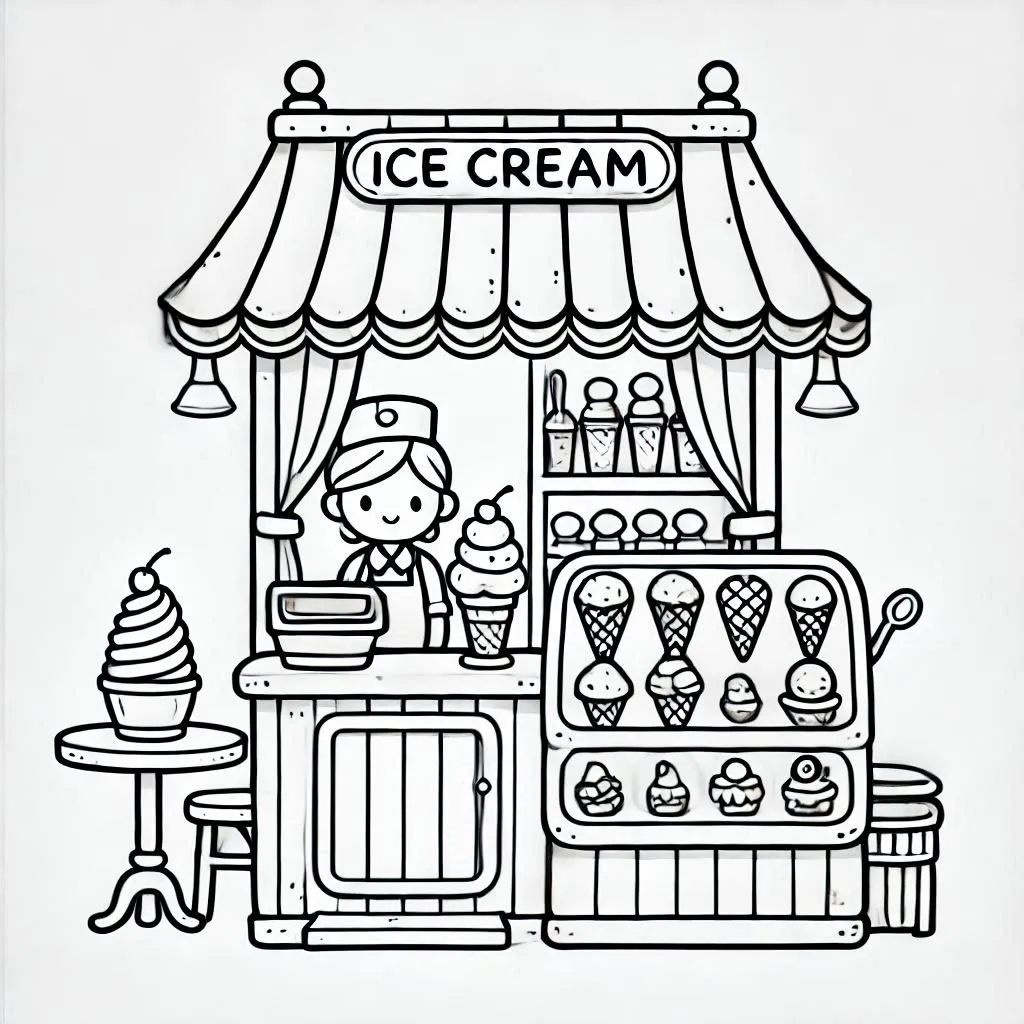 Restaurant Coloring Pages