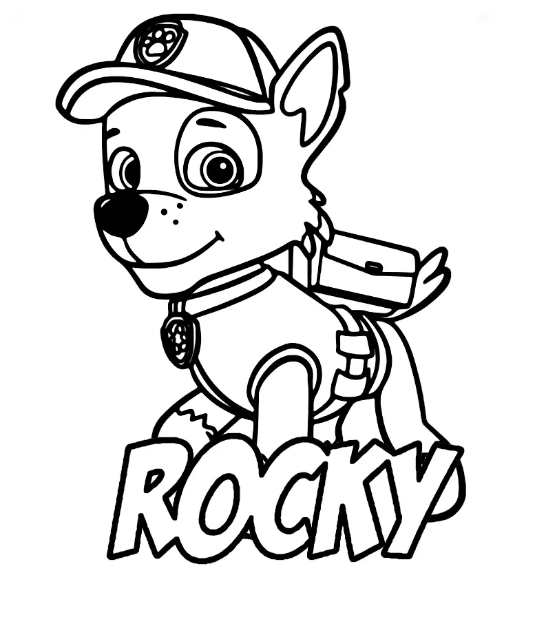 Rocky Paw Patrol Coloring Pages