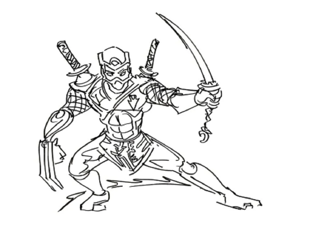 Samurai Para Colorear 110