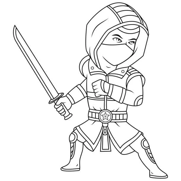 Samurai Para Colorear 34
