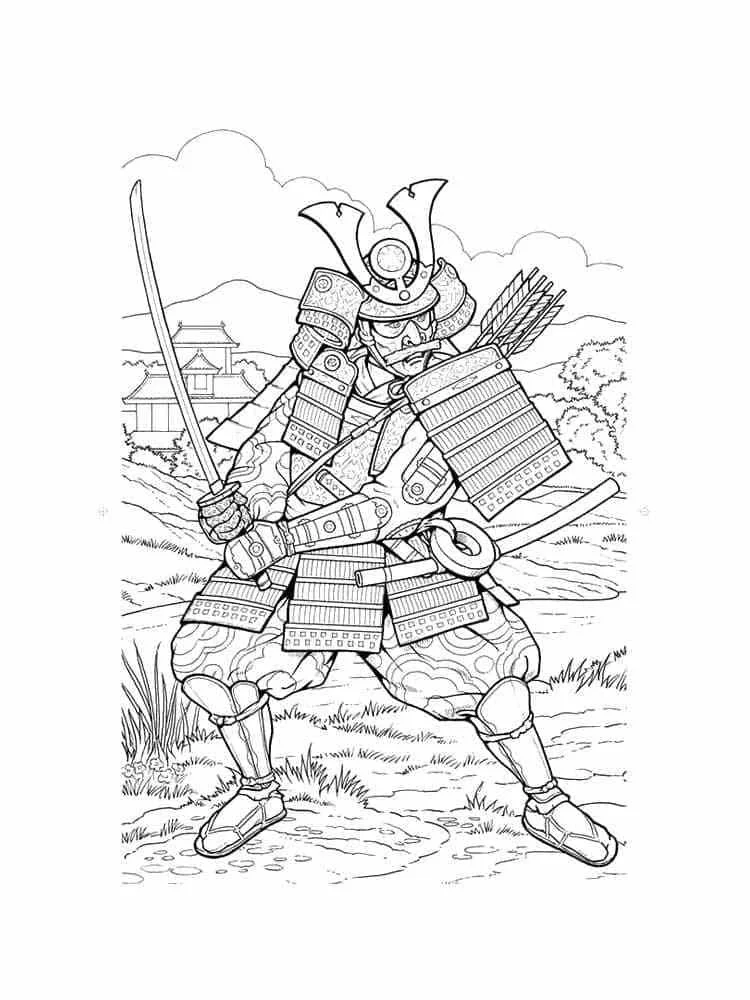Samurai Para Colorear 89