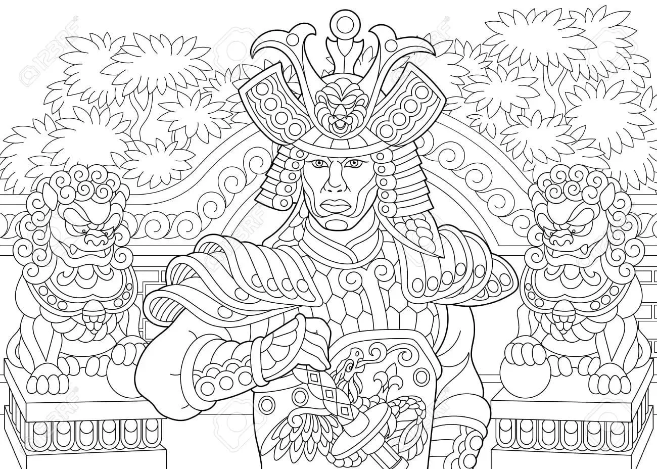 Samurai Para Colorear 96