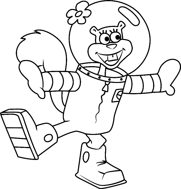 Sandy Cheeks Coloring Pages