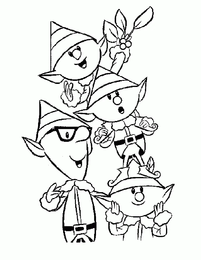 Desenhos de Papai Noel E Seus Amigos Para Colorir 12