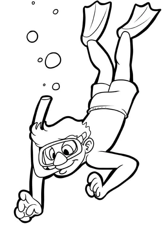 Desenhos de Mergulho Para Colorir 16