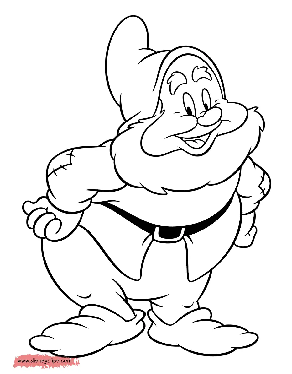 Desenhos de Sete Anoes Para Colorir
