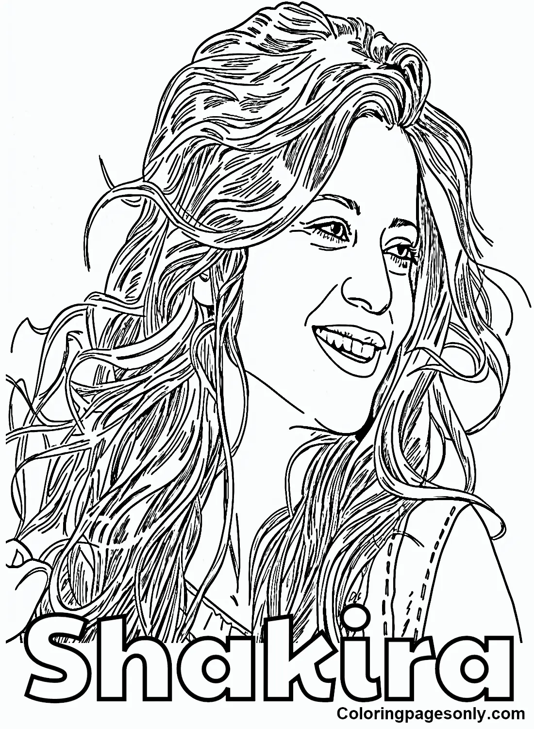 Shakira Para Colorear 3