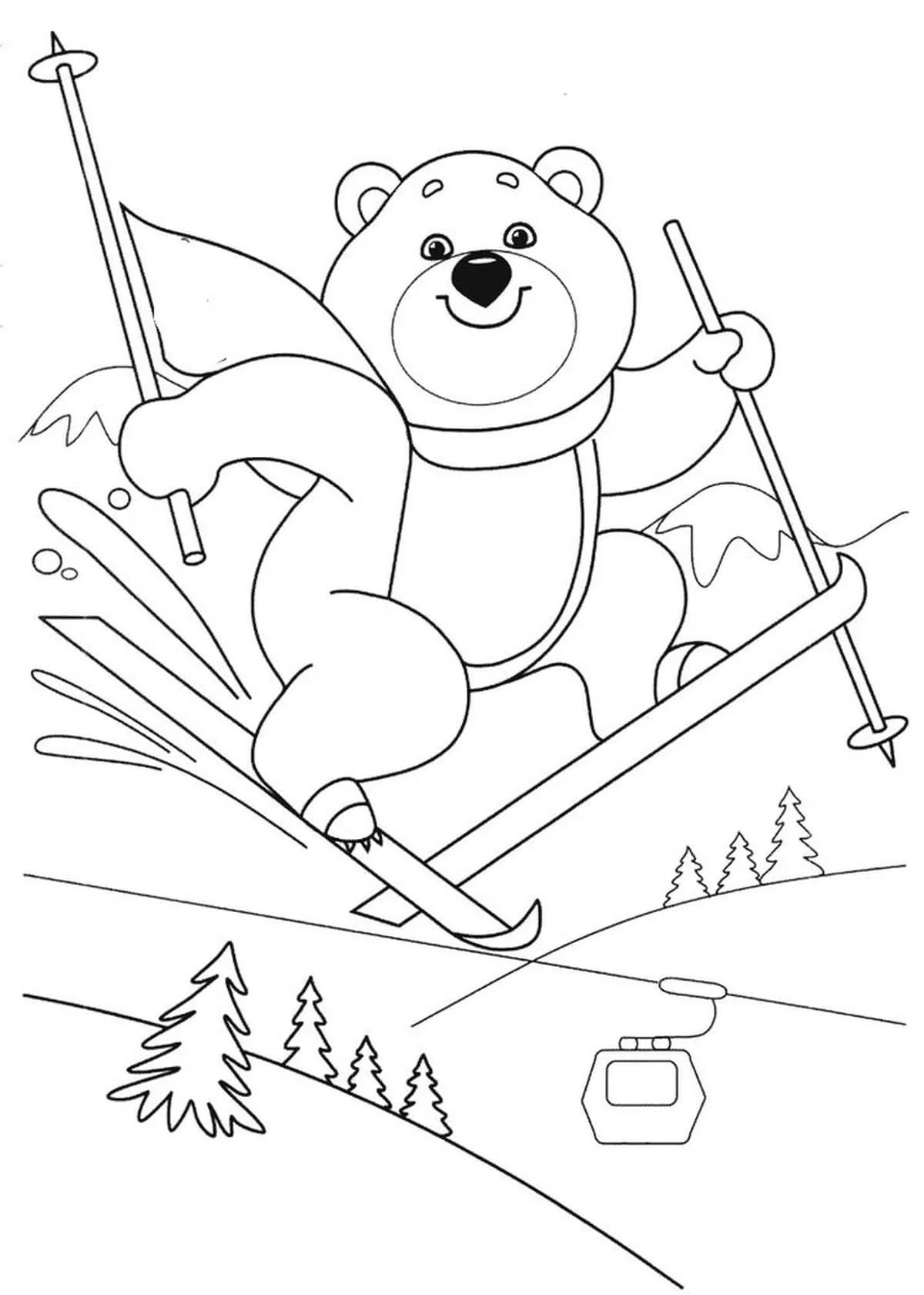 Skiing Coloring Pages