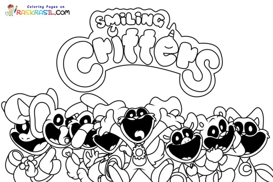 Smiling Critters Coloring Pages 1