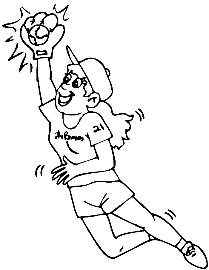 Desenhos de Softbol Para Colorir 16