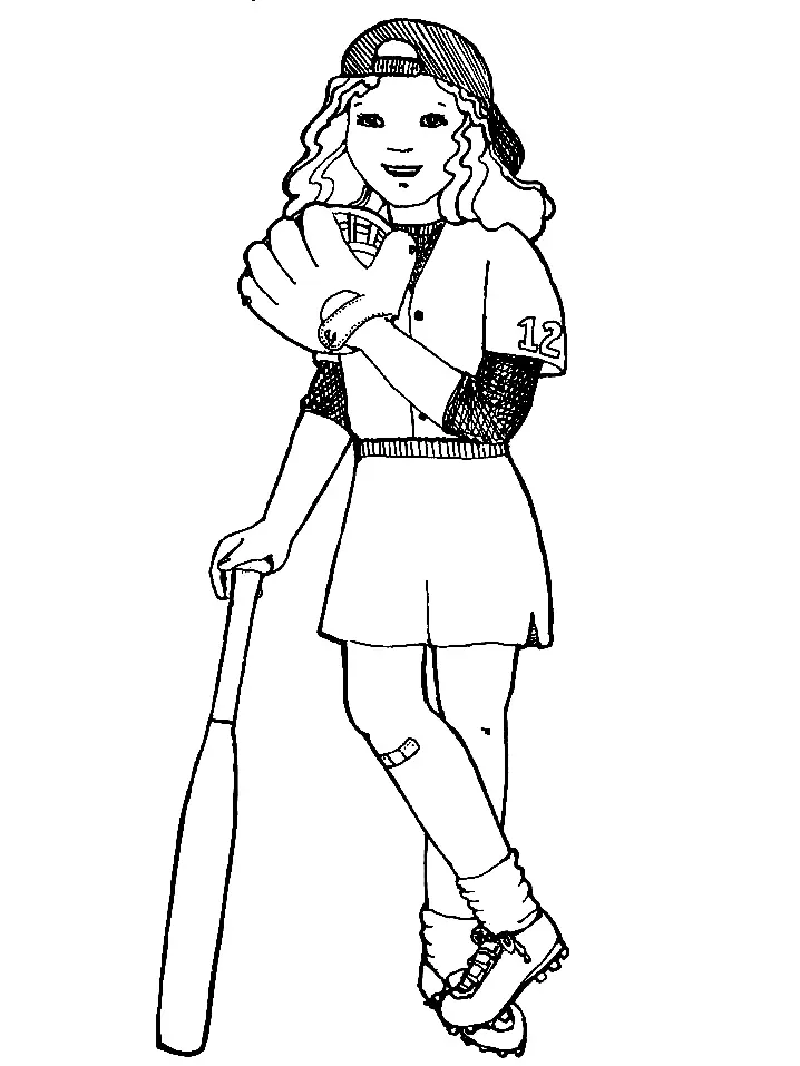 Desenhos de Softbol Para Colorir 6