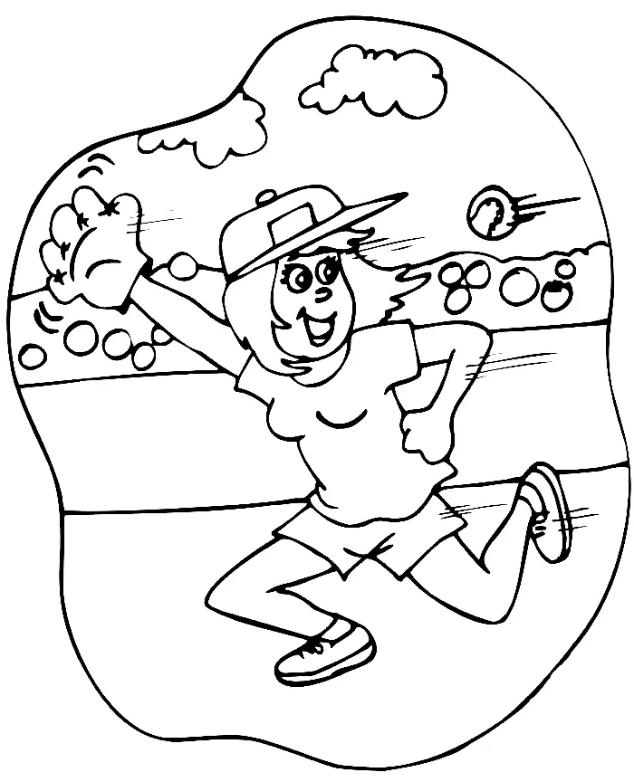 Desenhos de Softbol Para Colorir 8