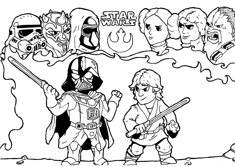 Desenhos de Personagens de Star Wars Para Colorir 10