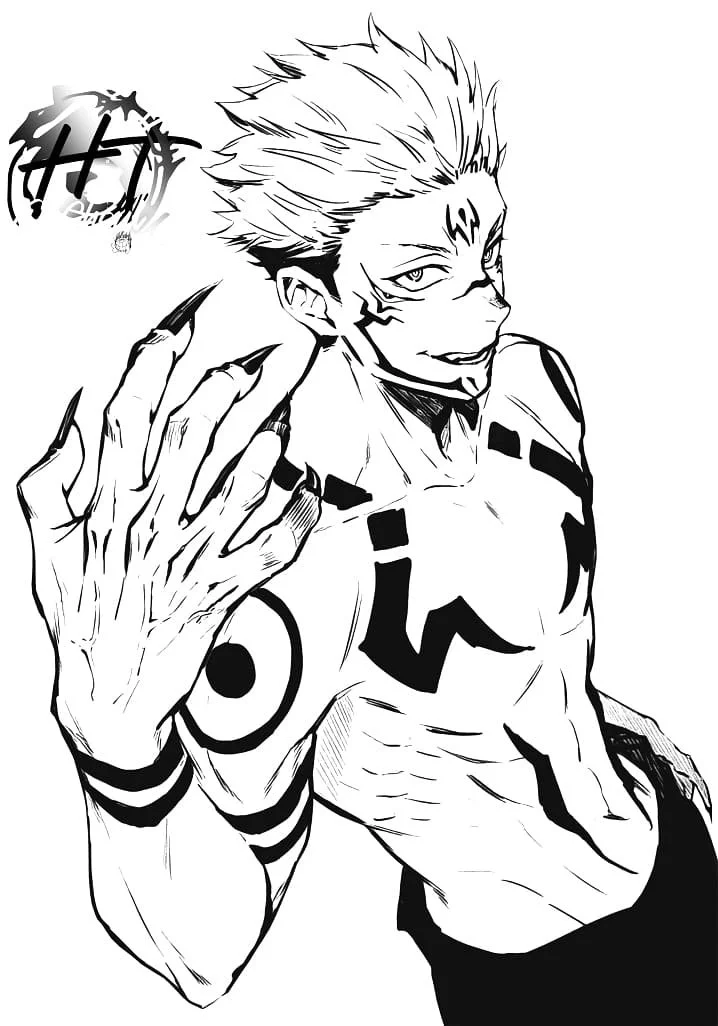 Desenhos de Sukuna Para Colorir 1