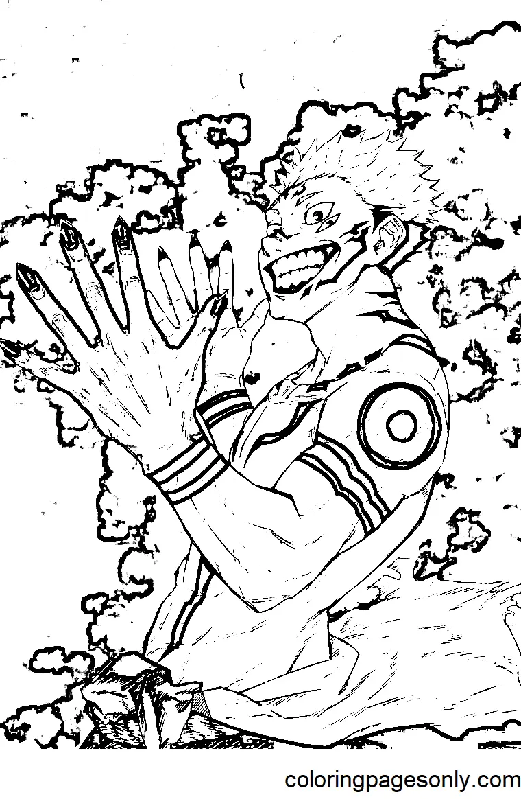Desenhos de Sukuna Para Colorir 15