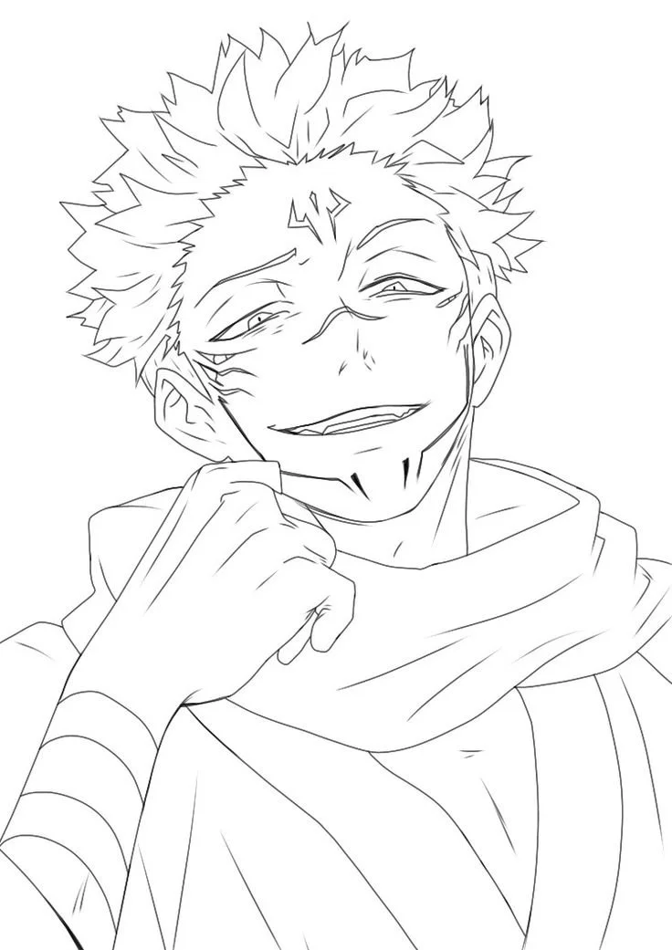 Desenhos de Sukuna Para Colorir 2