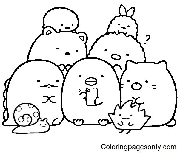 Sumikko Gurashi Para Colorear 1