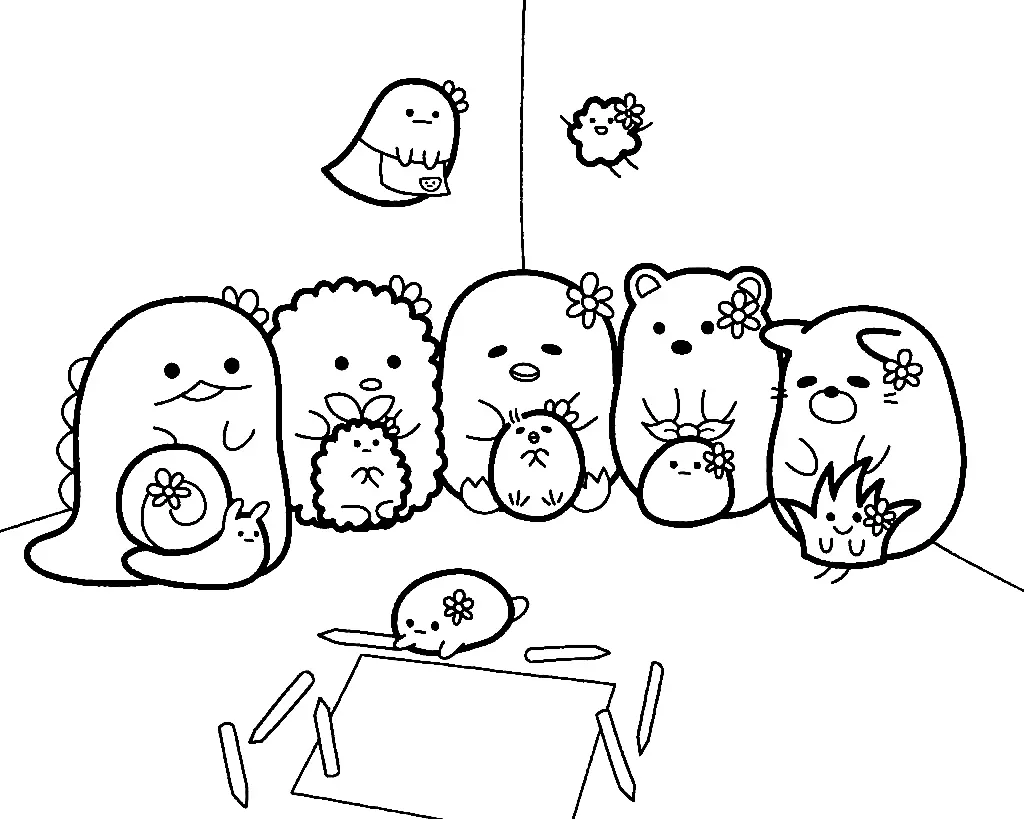 Sumikko Gurashi Para Colorear 34