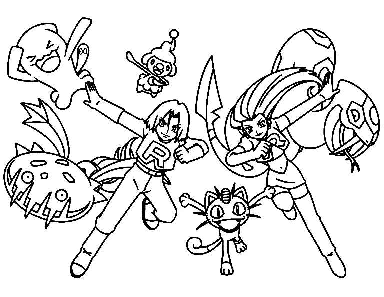 Team Rocket Para Colorear 1