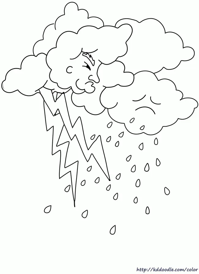 Thunderstorm Coloring Pages 1