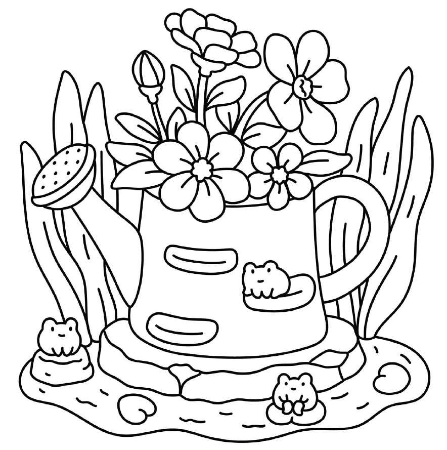 Tiny Gardens Digital Coloring Pages