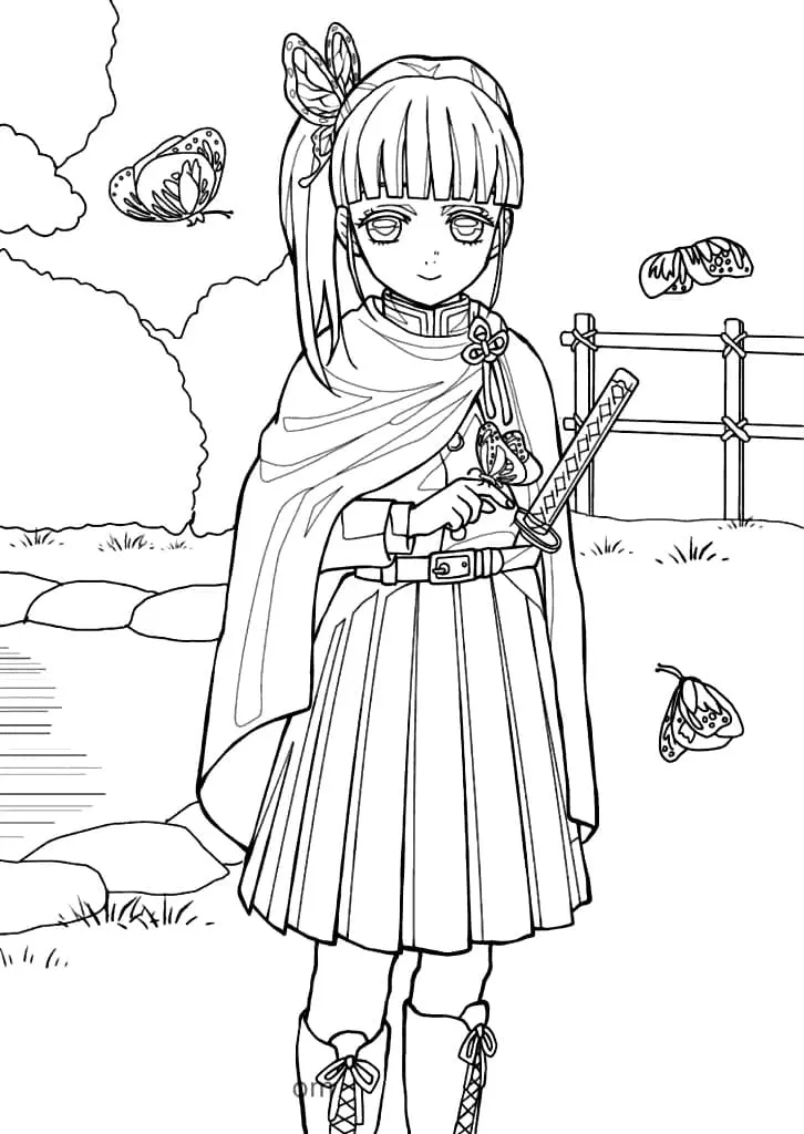 Tsuyuri Kanao Coloring Pages 15