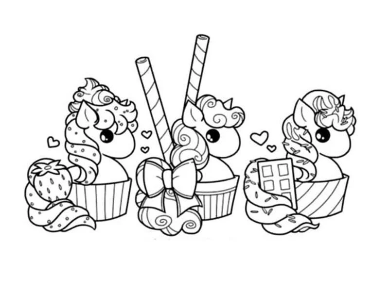 Unicorn Cake Coloring Pages