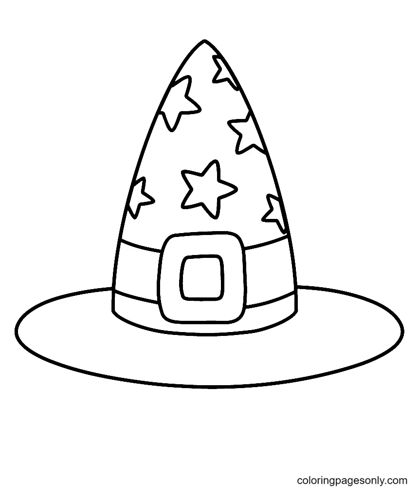 Desenhos de Chapeu de Bruxa Para Colorir 18